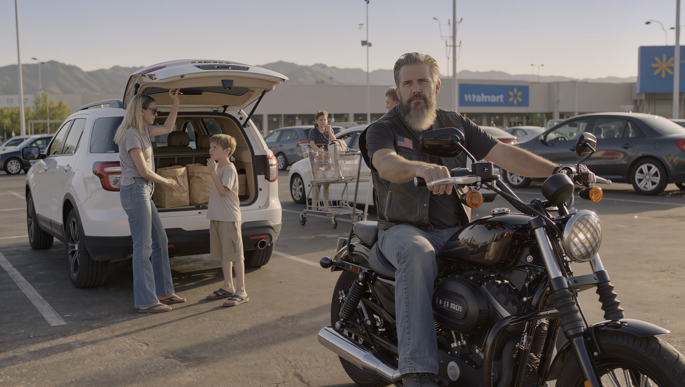 “She’s Not My Mom” – Boy Mouthed Words to Biker in Parking Lot That Made Him Block the Only Exit