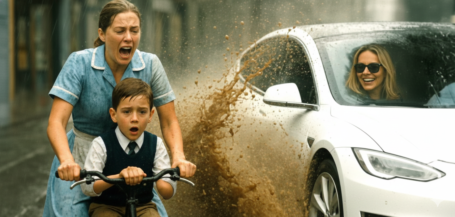 Rich Fiancée Splashed Mud on Poor Ex-Wife and Her Son – She Had No Idea Who Was Watching