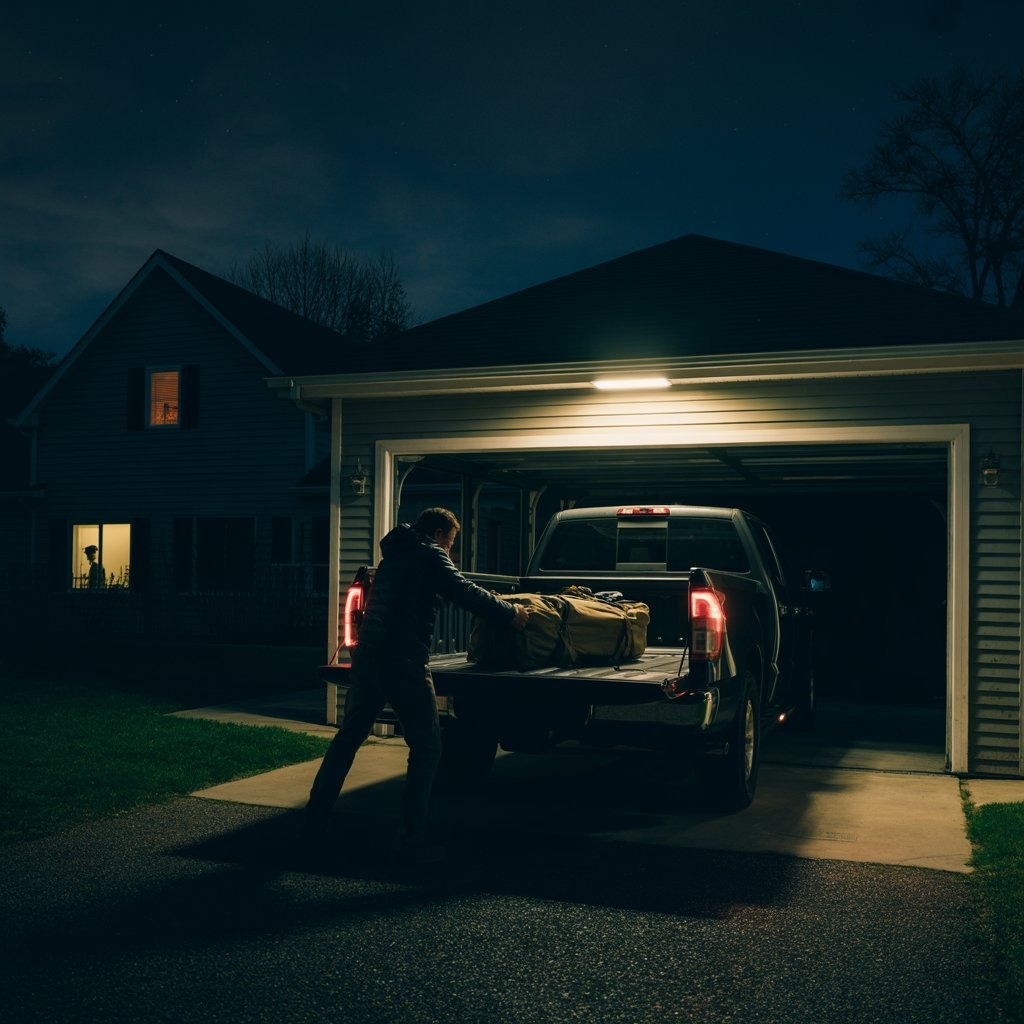Every Night My Husband Headed to the Garage – At 2 A.M., I Watched Him Load a Bag into the Truck and Froze