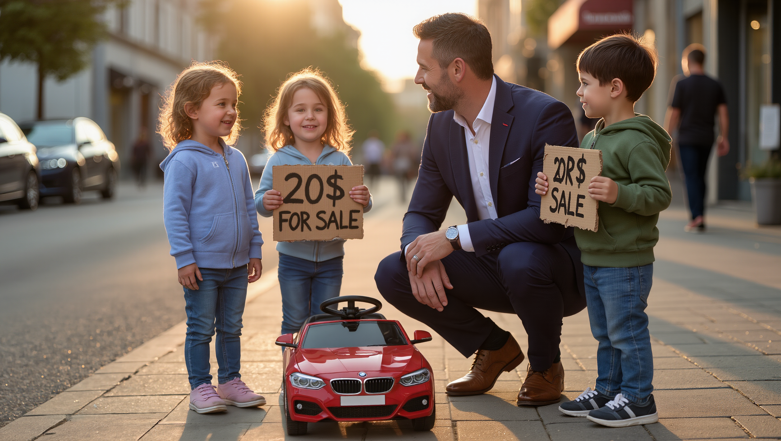 A Millionaire CEO Spots Twin Boys Selling Their Beloved Toy Car on the Street to Save Their Sick Mom – What He Does Next Changes Their Lives Forever.