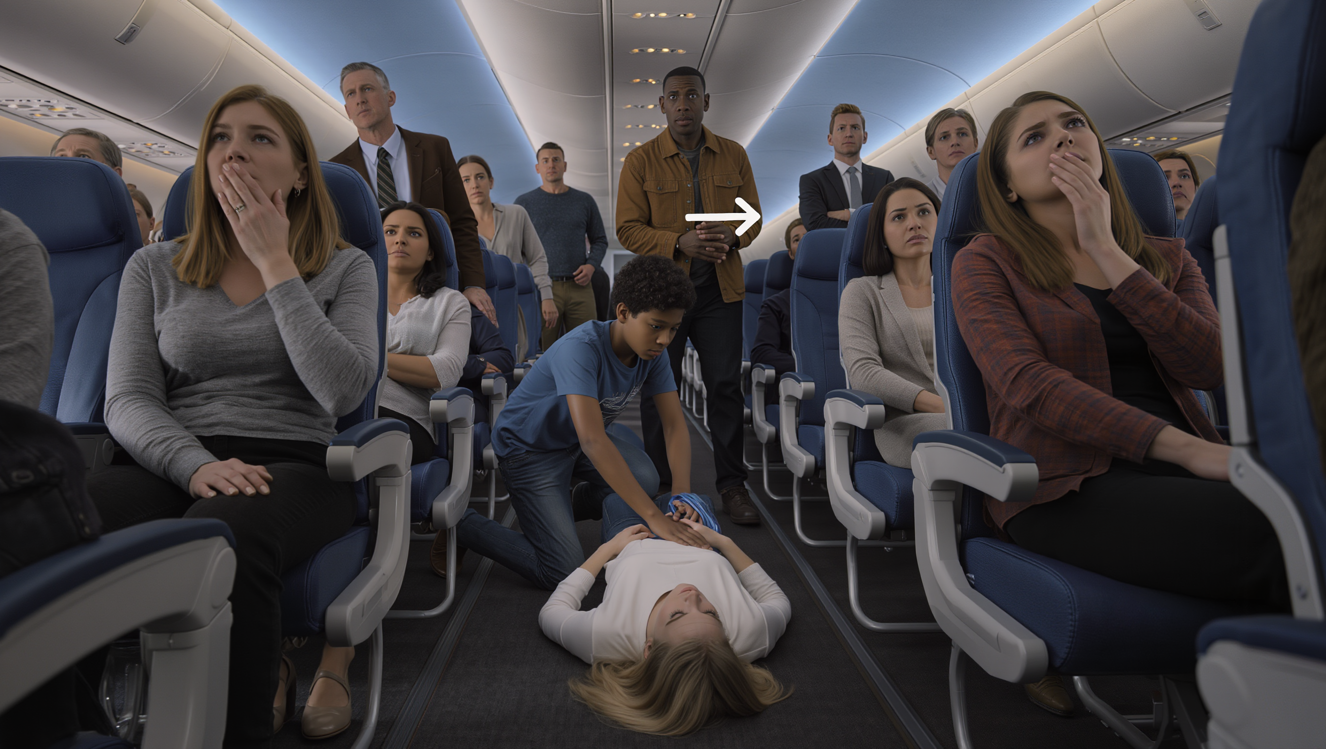 Black Teen Saves Millionaire’s Pregnant Wife Mid Flight, His Request Made the Millionaire Cry