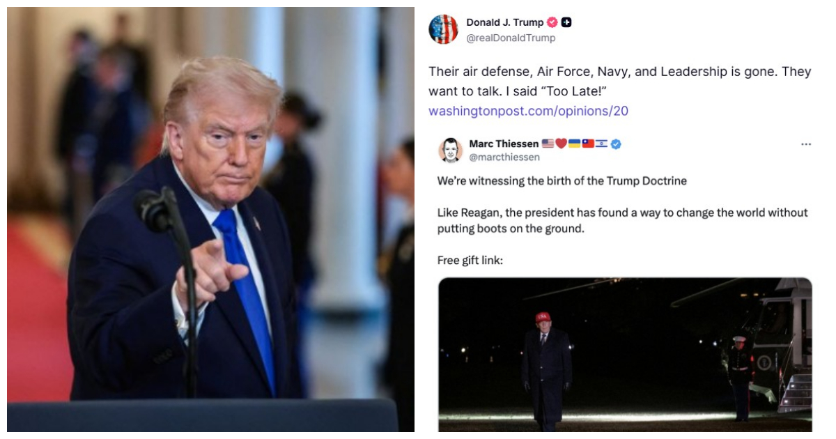 Trump Declares Iran’s Military And Leadership “Gone,” Says It’s “Too Late For Talks”